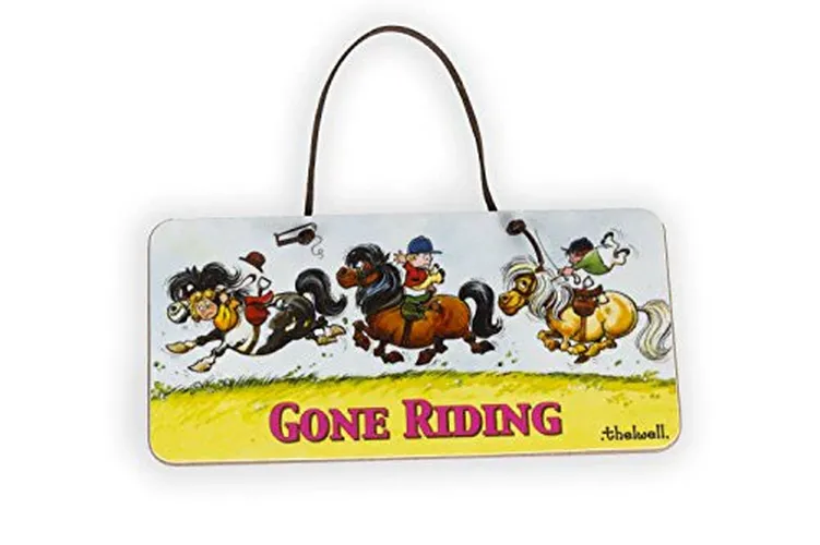 Фото Табличка деревянная Gone Riding, 20х10 см.