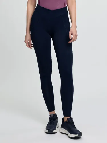 Фото Бриджи леггинсы Simone Cross Over Navy, коленная силиконовая лея. LeMieux