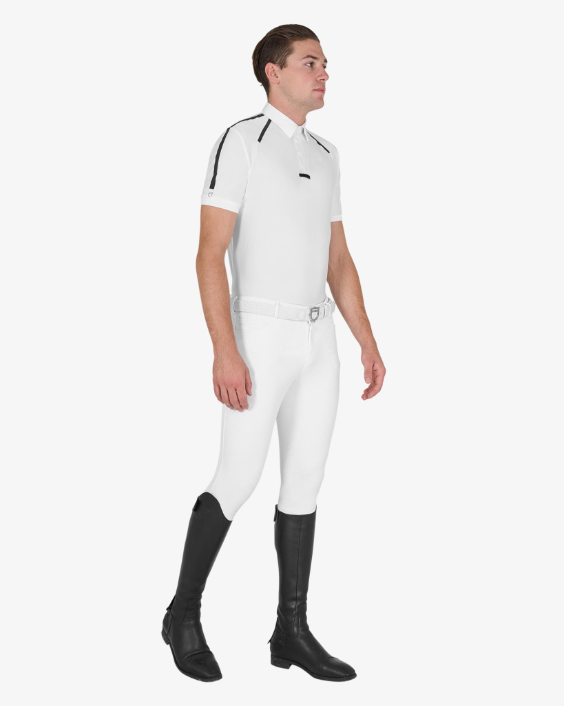 Рубашка поло турнирная мужская Slim Fit White. Equestro 5
