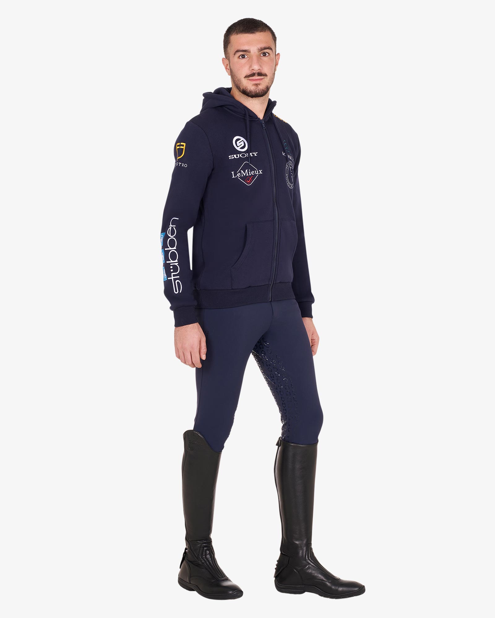 Толстовка мужская с капюшоном Multi-Logo Navy 2024. Equestro 2