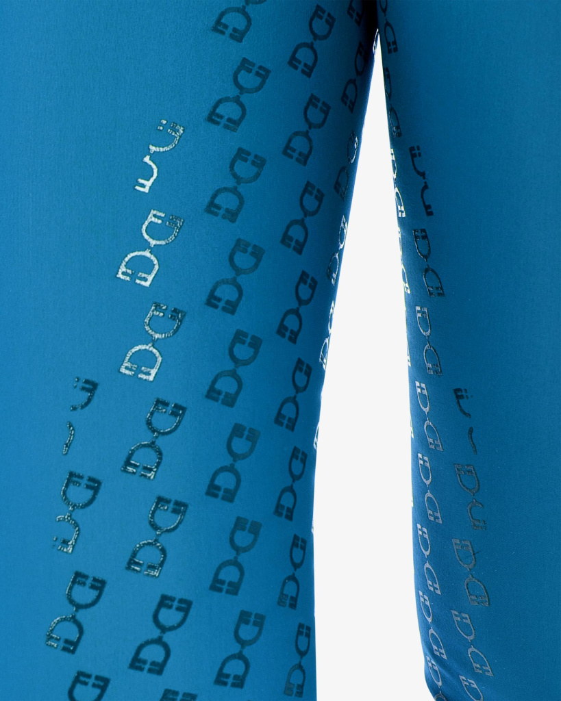 Бриджи леггинсы зимние Fleece Slim Fit Blue Coral, полная силиконовая лея. Equestro 4