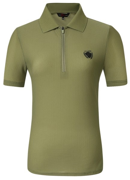 Поло с перфорацией Olive. Covalliero