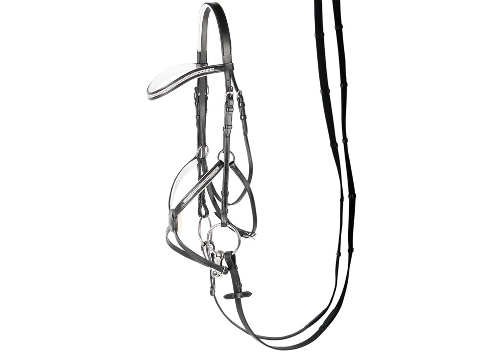 Уздечка трензельная Mexicaans Crystal, с мексиканским капсюлем. Harry's Horse
