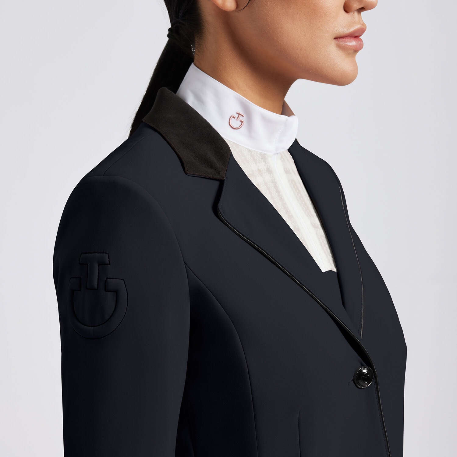 Редингот With Alcantara Collar and Buttons Navy. Cavalleria Toscana 3
