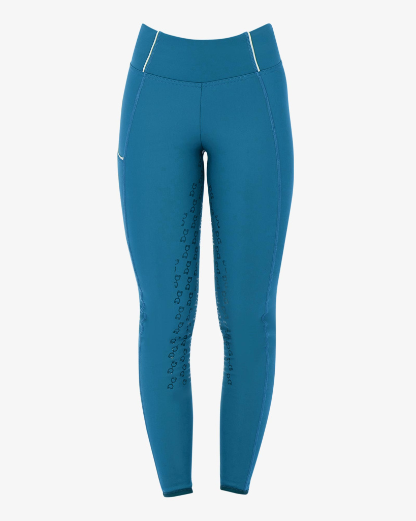 Бриджи леггинсы зимние Fleece Slim Fit Blue Coral, полная силиконовая лея. Equestro 2