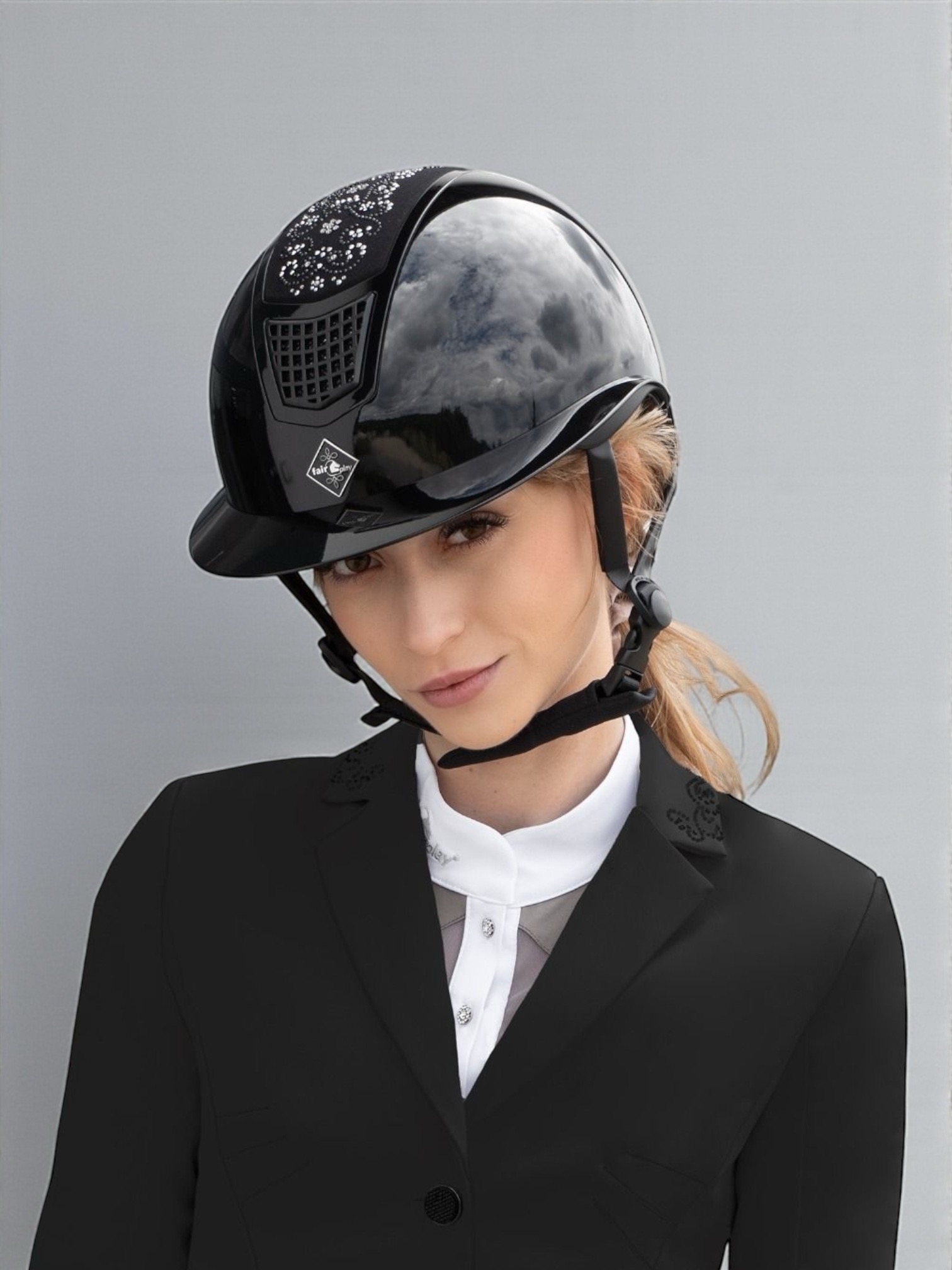 Шлем Quantinum Chic Wide Visor Shiny Black. Fair Play 4