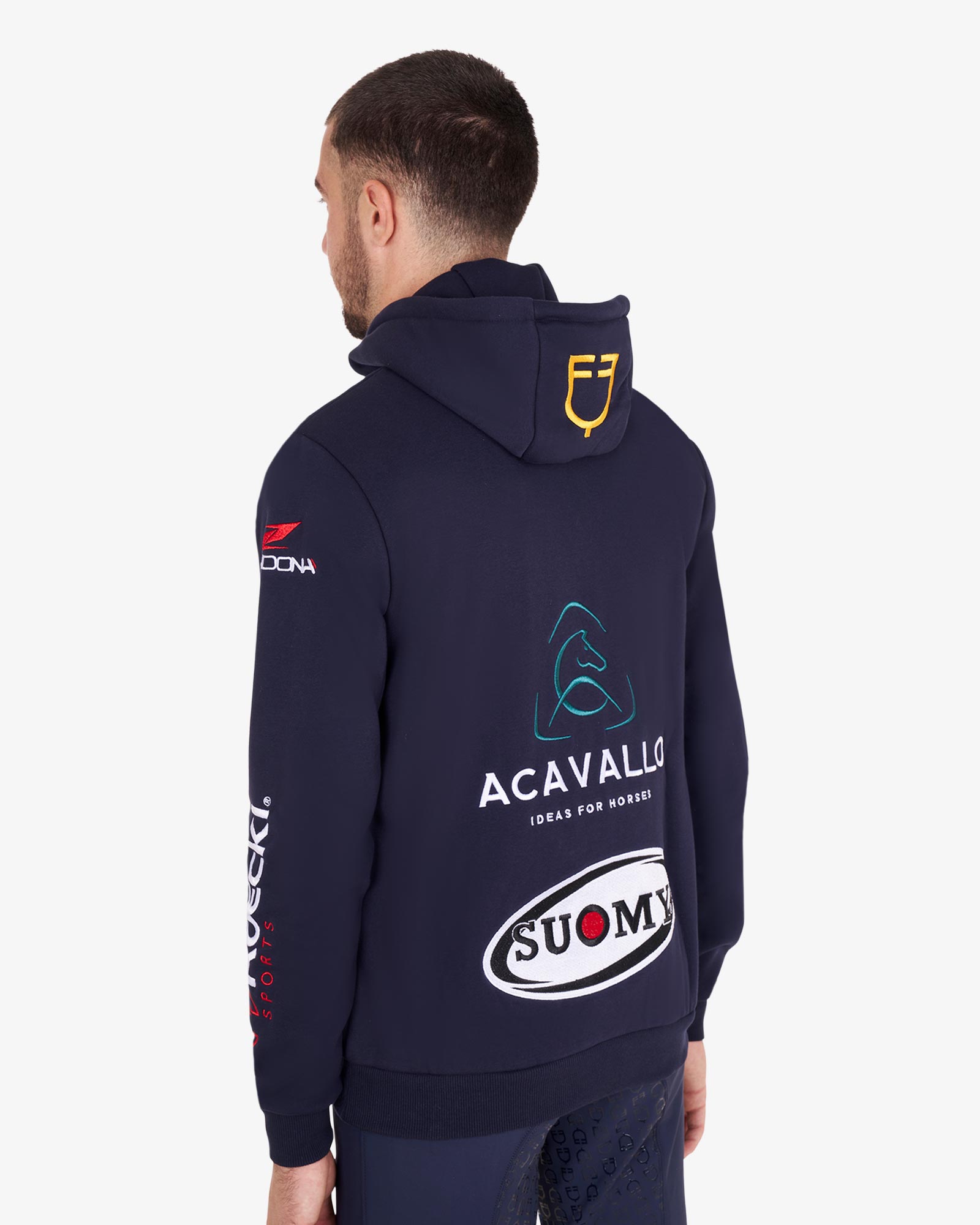 Толстовка мужская с капюшоном Multi-Logo Navy 2024. Equestro 3