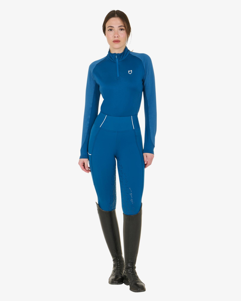 Бриджи леггинсы Classic Slim Fit Blue Coral, полная силиконовая лея. Equestro 7