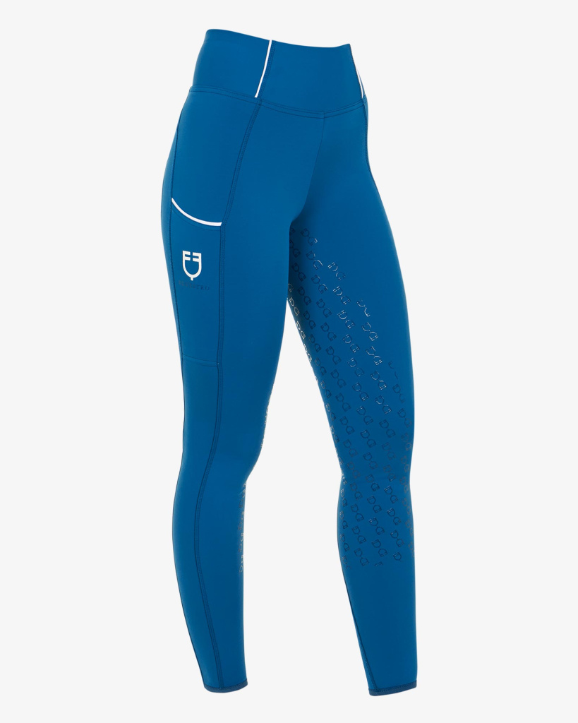 Бриджи леггинсы Classic Slim Fit Blue Coral, полная силиконовая лея. Equestro