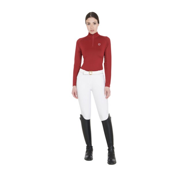 Лонгслив Slim Fit Burgundy/White. Equestro 4