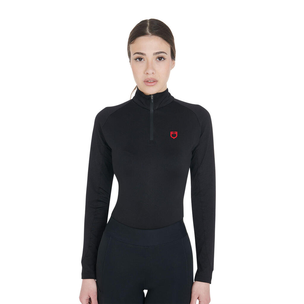 Лонгслив Slim Fit Black/Red. Equestro