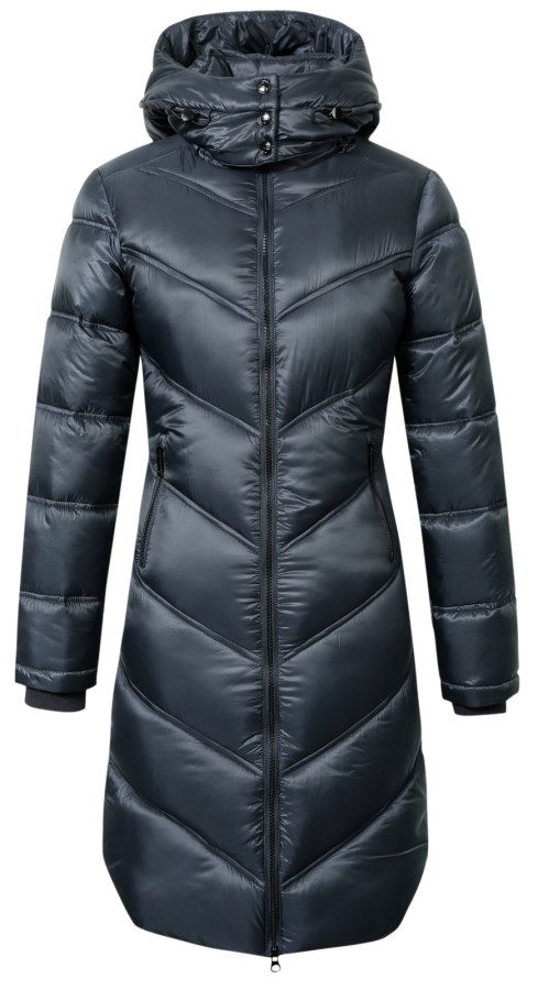 Пальто зимнее с капюшоном Dark Navy 2025. Covalliero