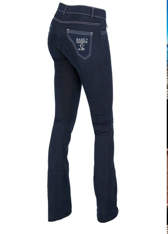 Бриджи брючные Basic Plus Jodhpur Blue, полная замшевая лея. Covalliero 3