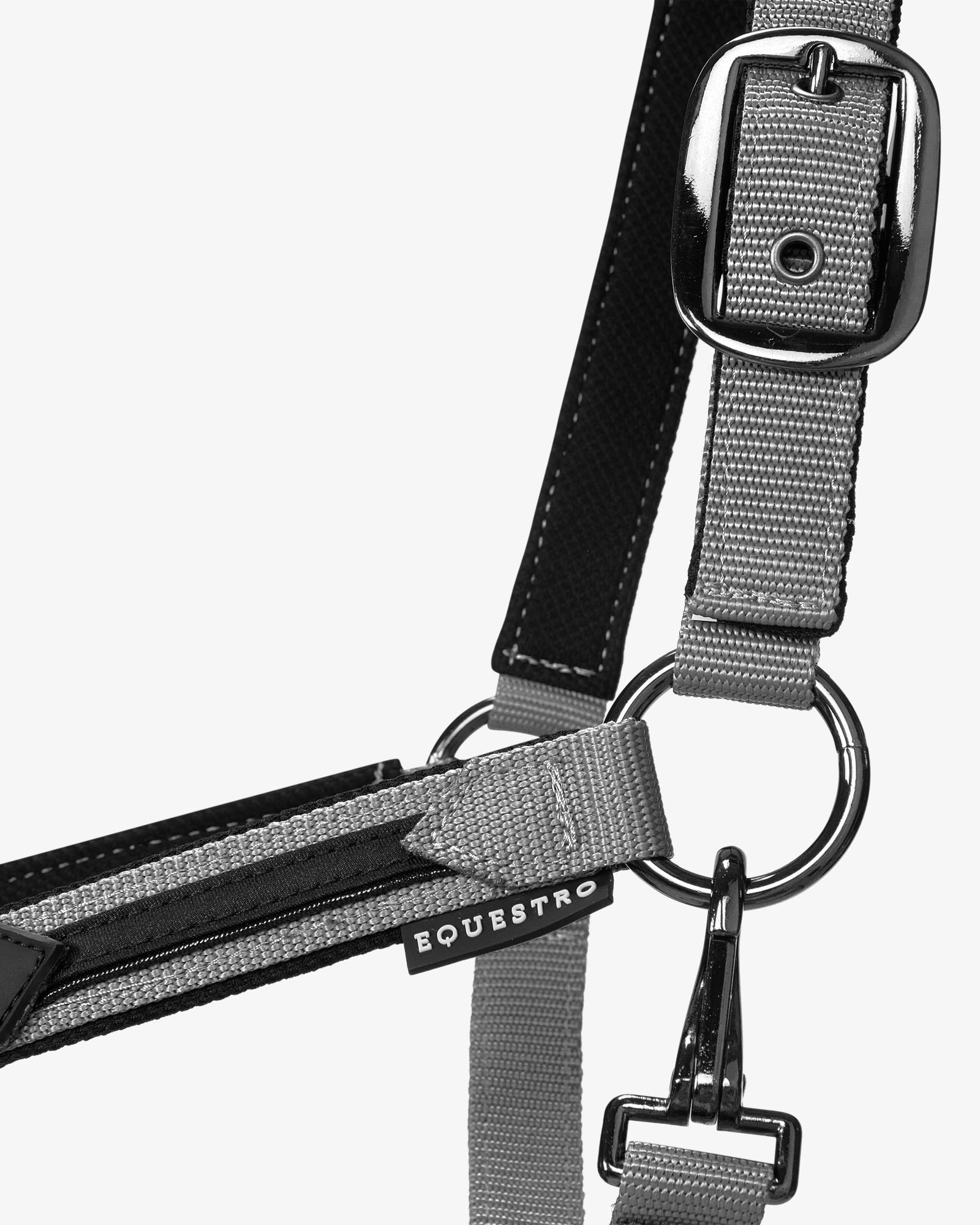 Недоуздок с чомбуром Durable Grey, флисовая подкладка. Equestro 4