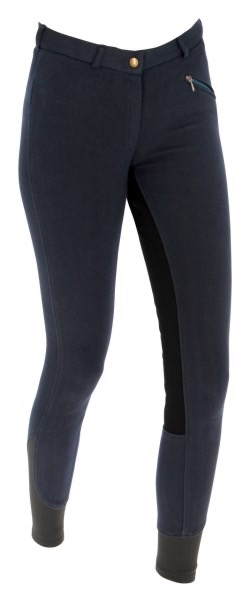 Бриджи Economic Dark Navy, полная замшевая лея. Covalliero