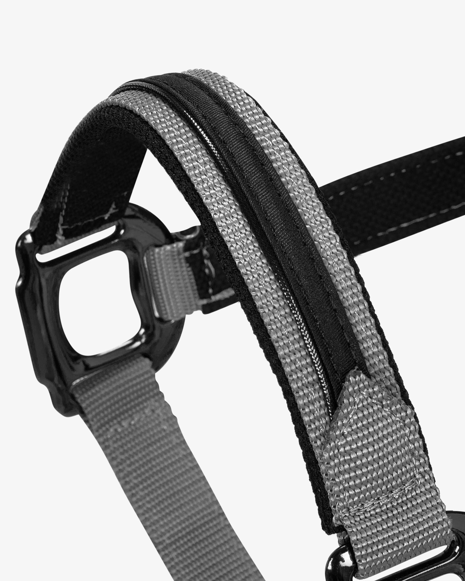 Недоуздок с чомбуром Durable Grey, флисовая подкладка. Equestro 5