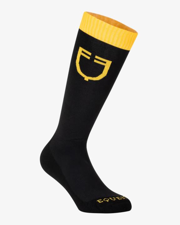 Гольфы Contrasting Logo Black/Yellow. Equestro