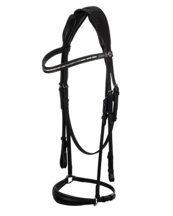 Уздечка трензельная с чешским капсюлем Venere Black. Acavallo