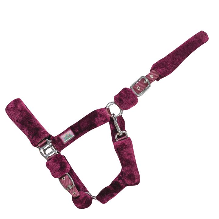 Недоуздок с мехом Fluffy Burgundy. USG