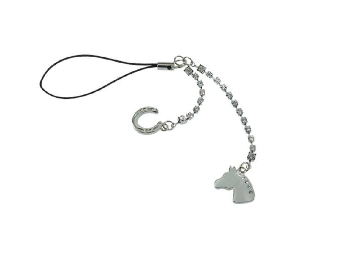 Брелок для телефона со стразами "Horse Head and Horse Shoe"