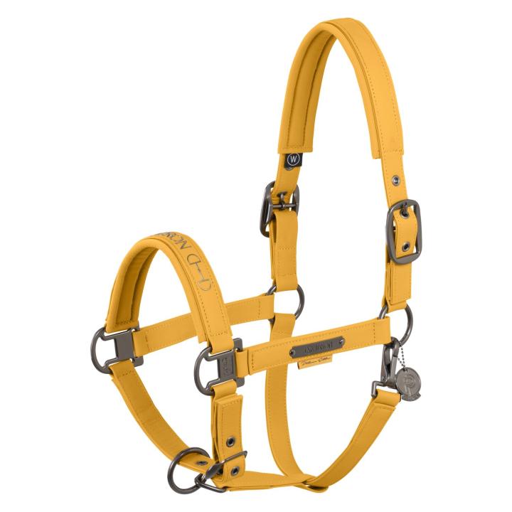 Недоуздок Faux Leather Double Pin Golden Yellow Platinum 25. Eskadron