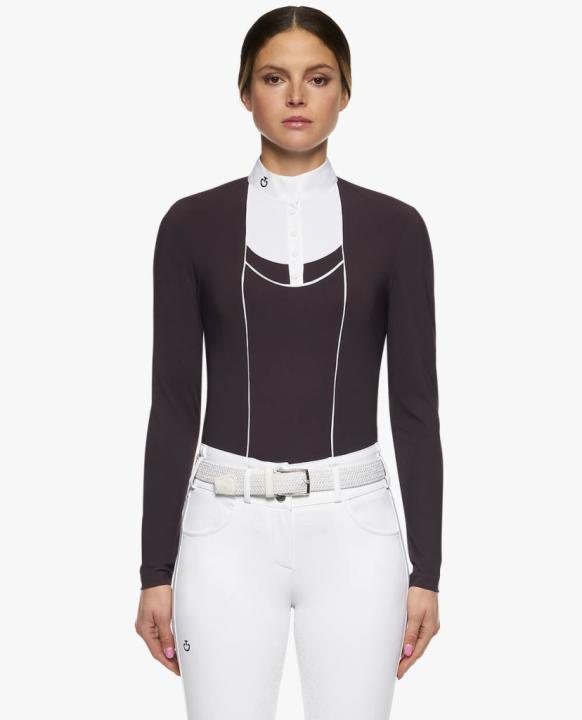 Рубашка турнирная с длинным рукавом Pique Dark Purple. Cavalleria Toscana