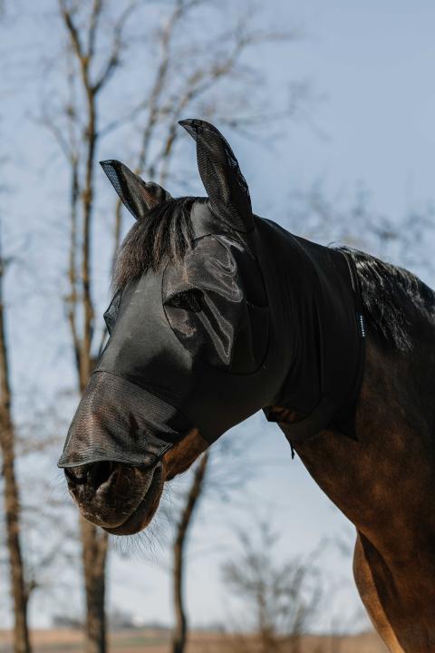Маска-капор антимоскитная с носом Hood Black. Equitheme