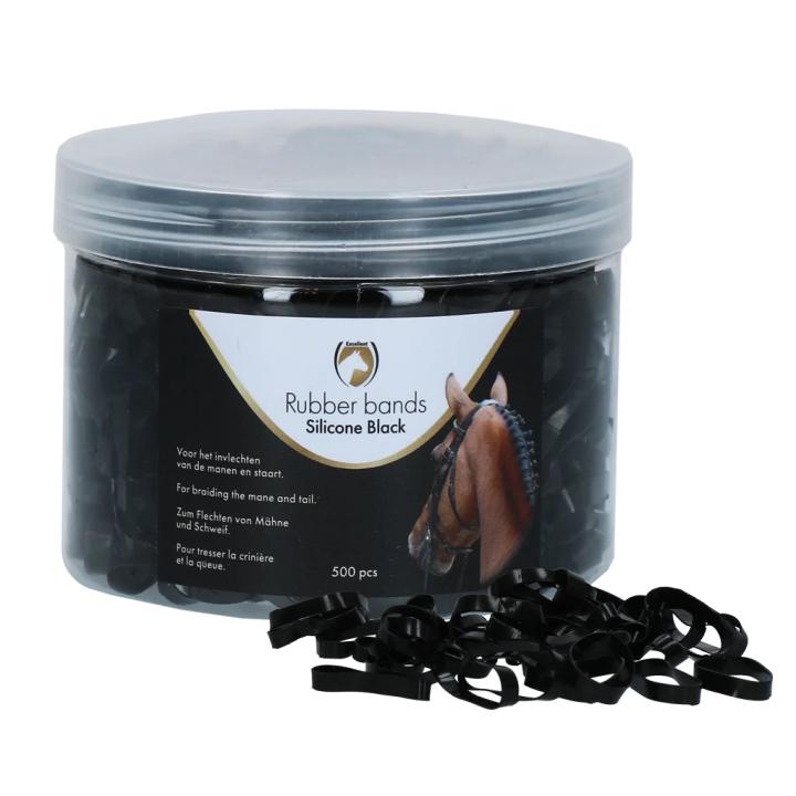 Резинки силиконовые для гривы и хвоста Black, 500 шт. Excellent