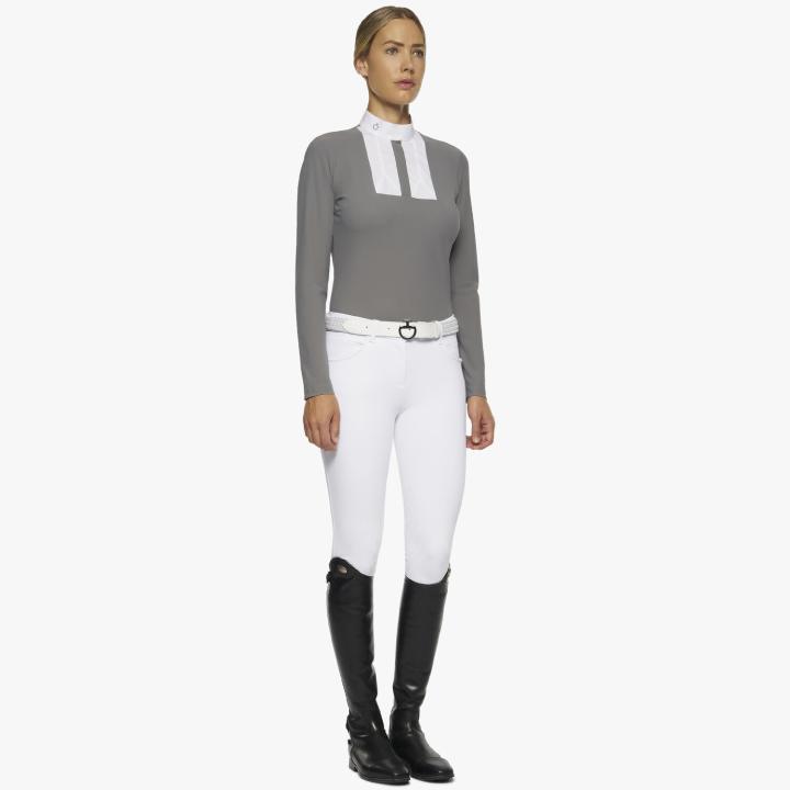 Рубашка турнирная с длинным рукавом Structured Poplin Grey. Cavalleria Toscana