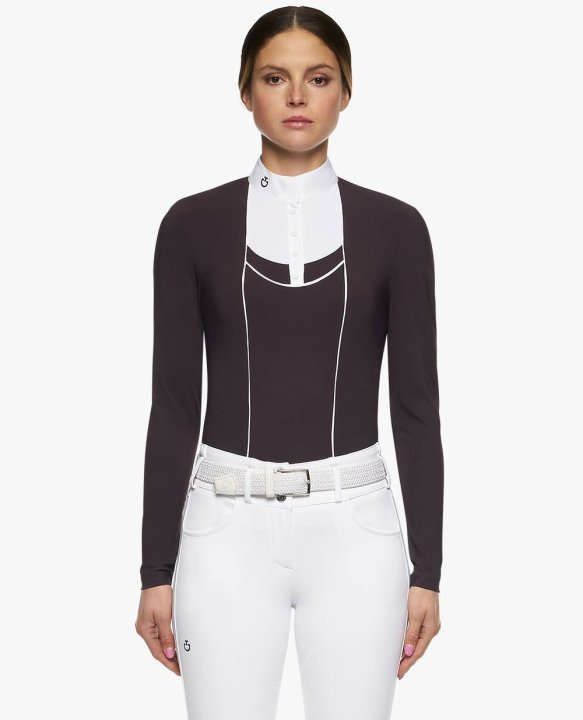 Рубашка турнирная с длинным рукавом Pique Dark Purple. Cavalleria Toscana